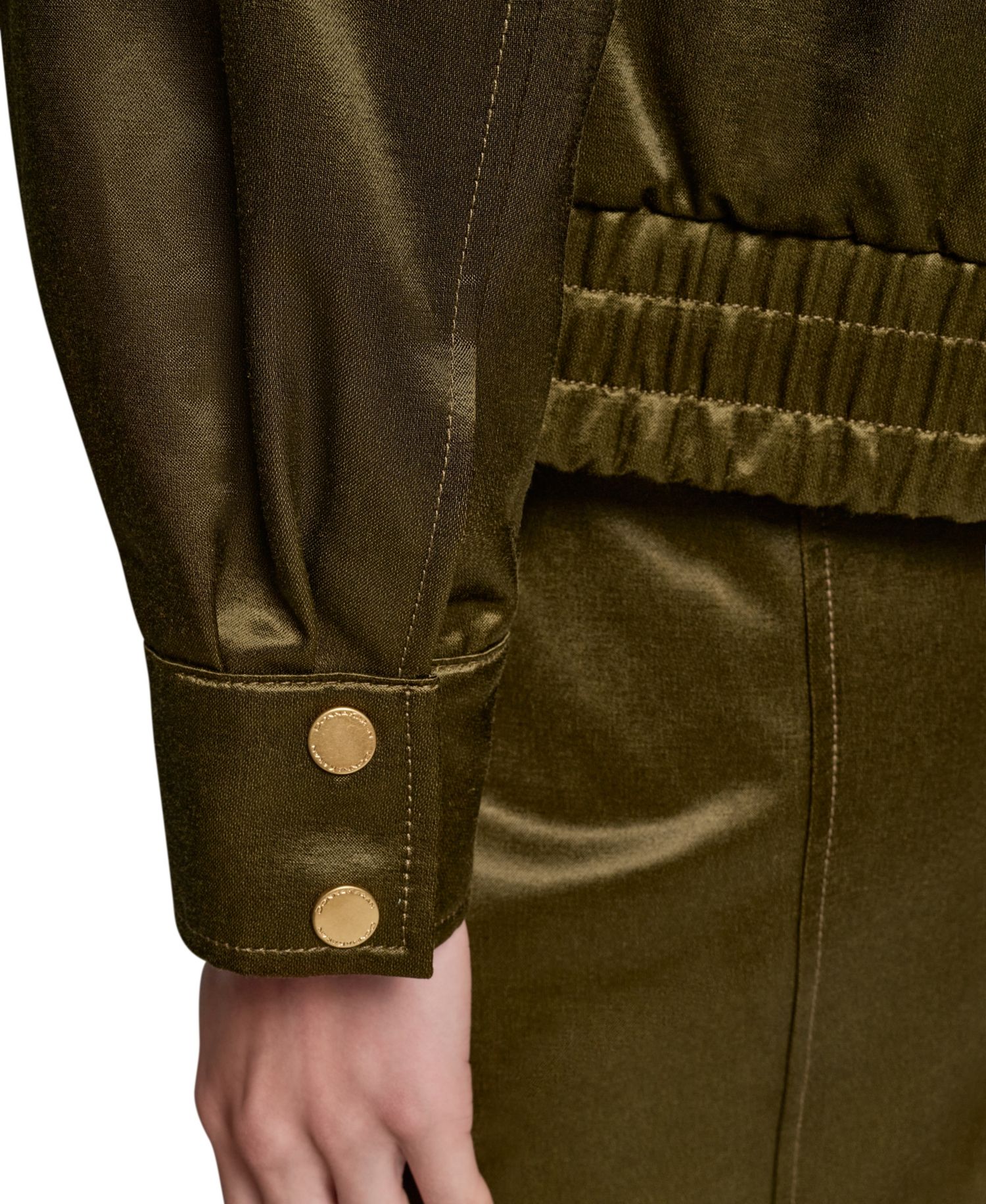 Women's Glazed Cotton Zip-Front Jacket
