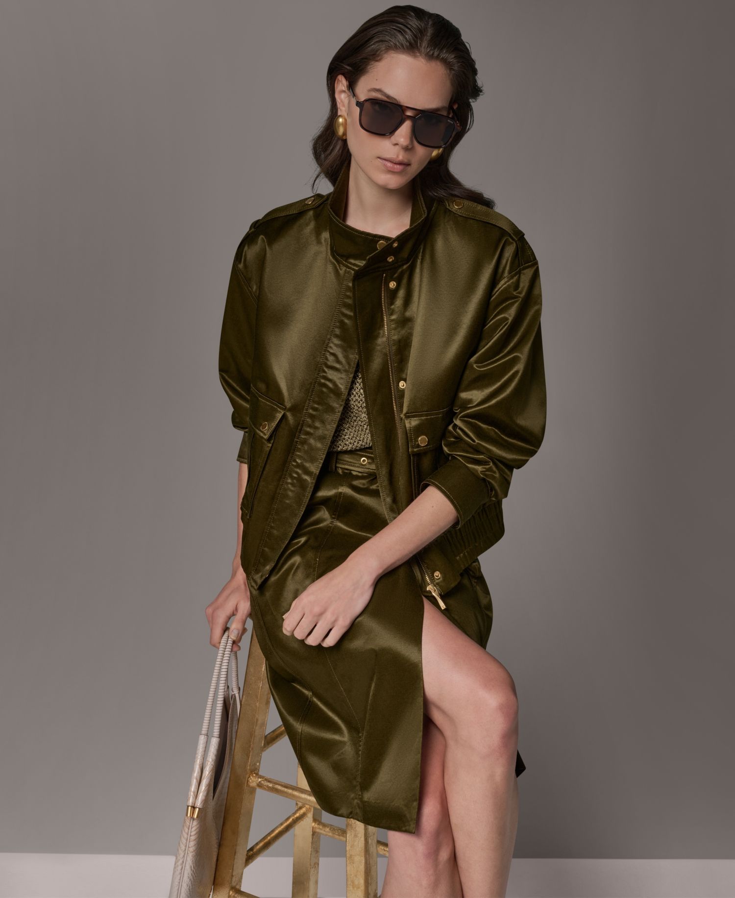 Women's Glazed Cotton Zip-Front Jacket
