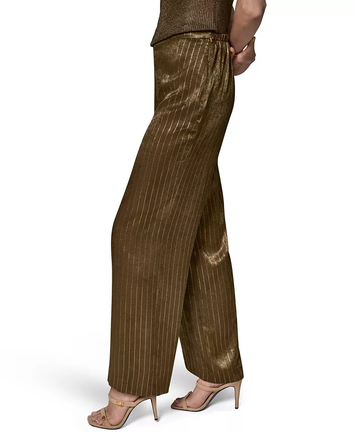 Women's Pinstripe Satin Pull-On Pants - thumbnail 3
