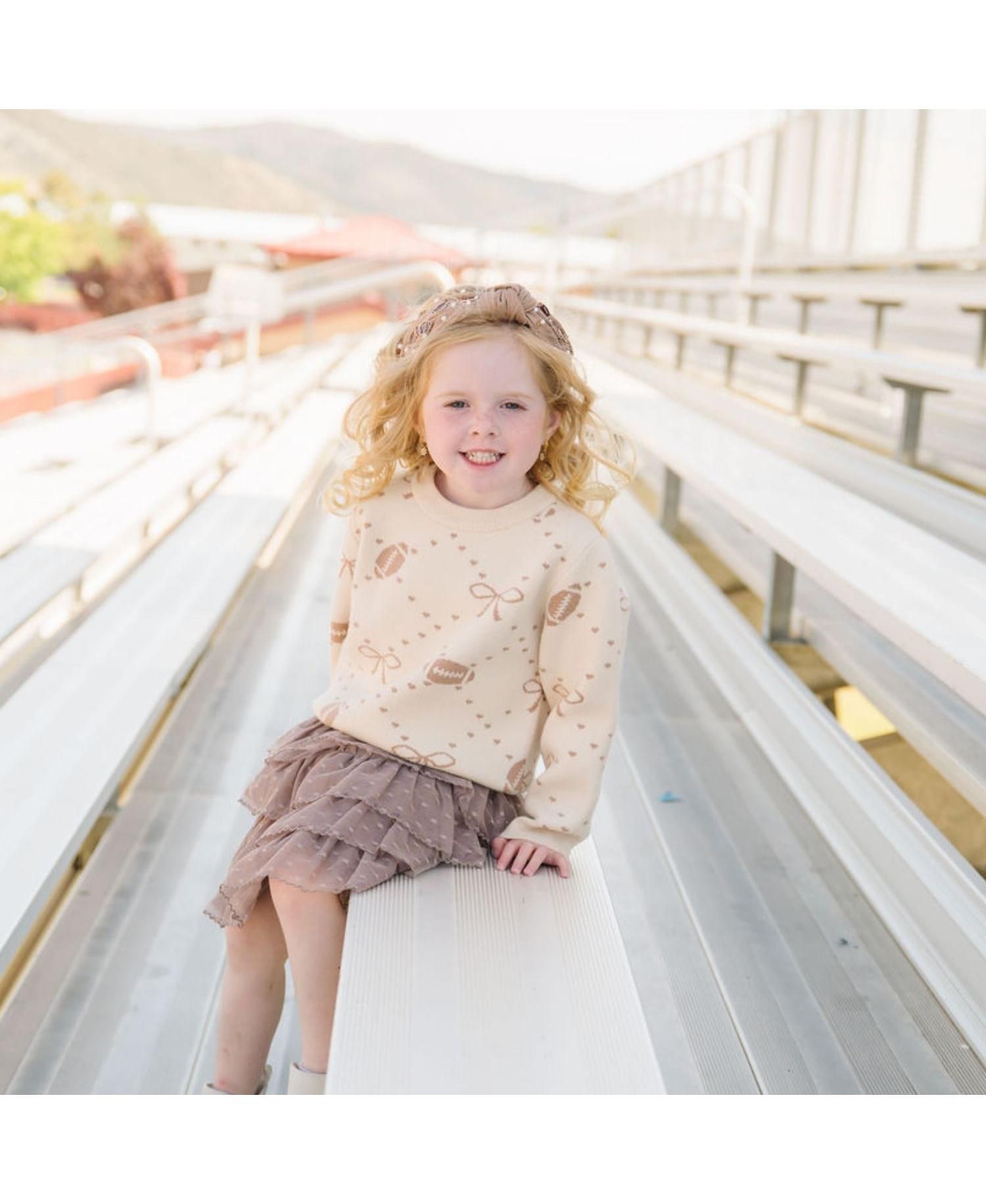 Big Girls Football Trellis Sweater