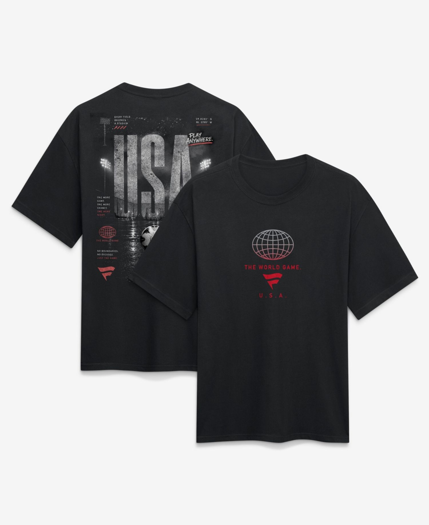 Men's Black USA Streets Of The World Heavyweight T-Shirt