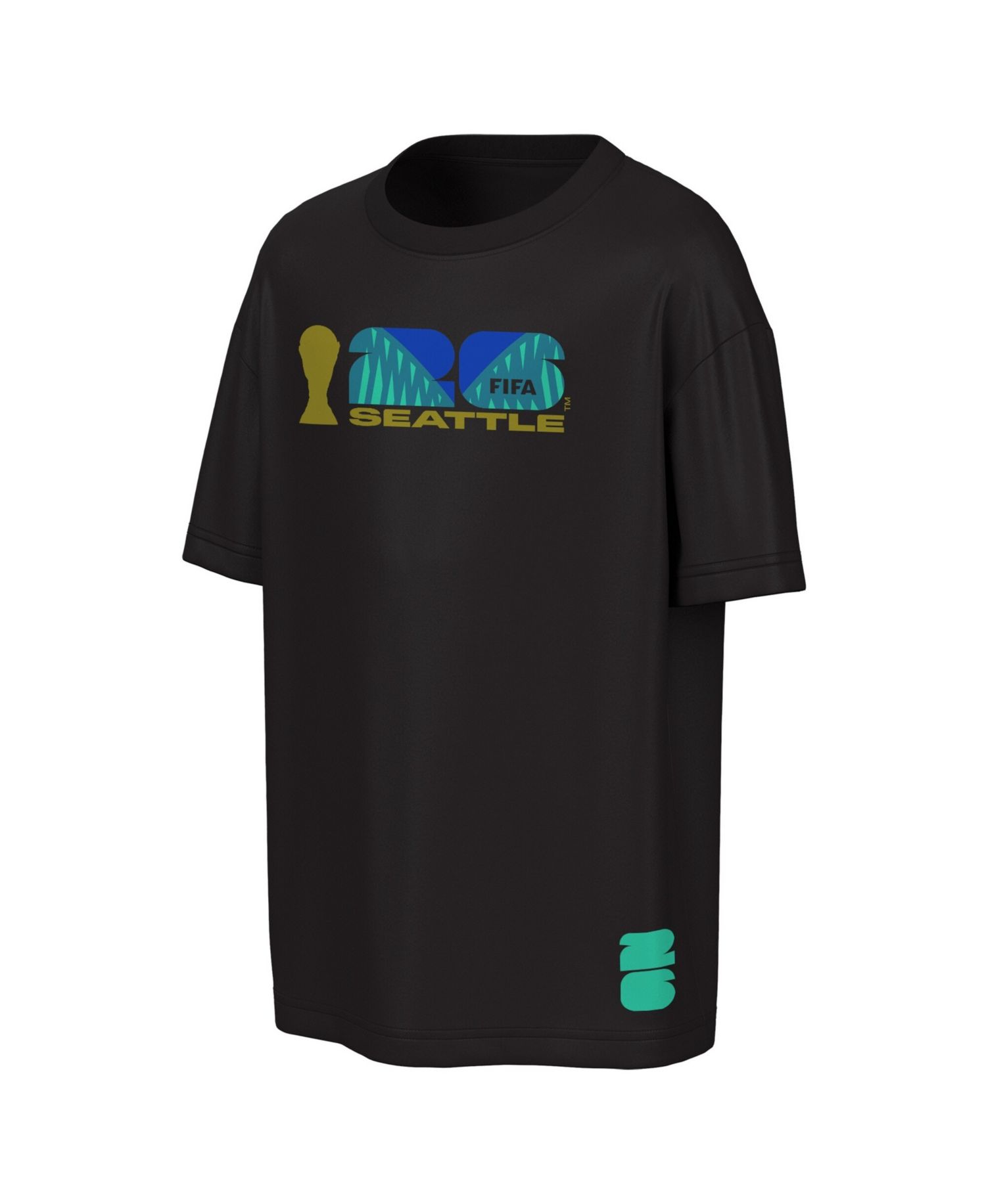 Men's Black FIFA World Cup 2026 Seattle Big City Poster T-Shirt