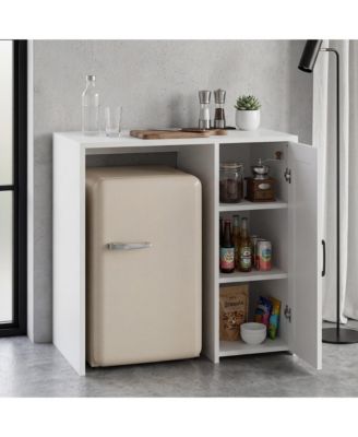 37.4 Mini Fridge Cabinet Barn Door Outlet Space Saving Shelf Organizer