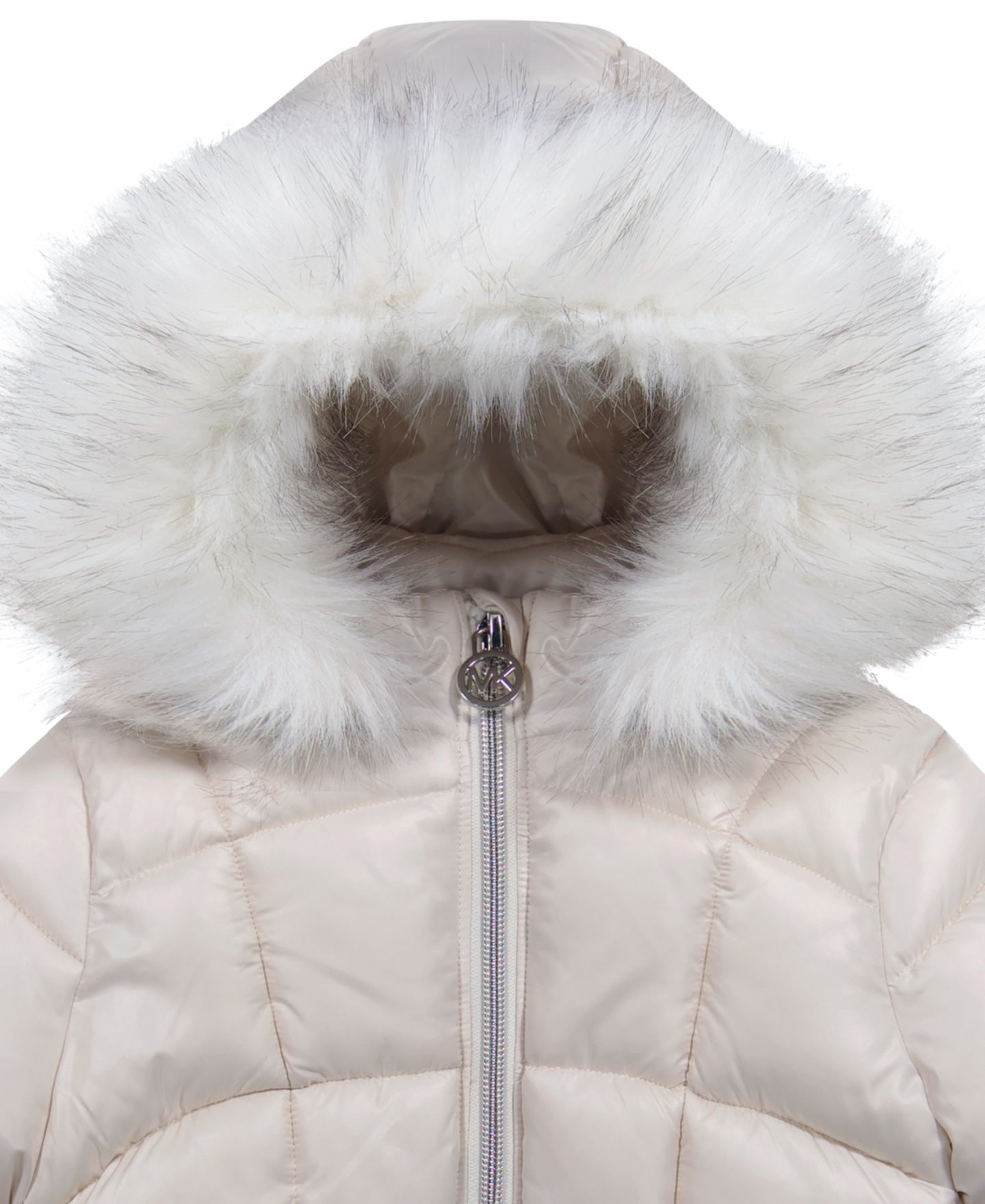Куртка Michael Kors Baby Girls' Long-Sleeve Stadium Puffer, цвет: Светлый бежевый — фото 3
