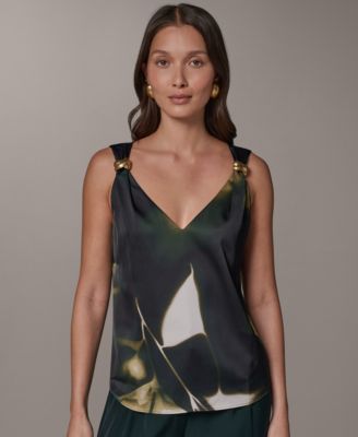 Women's Printed V-Neck Sleeveless Top