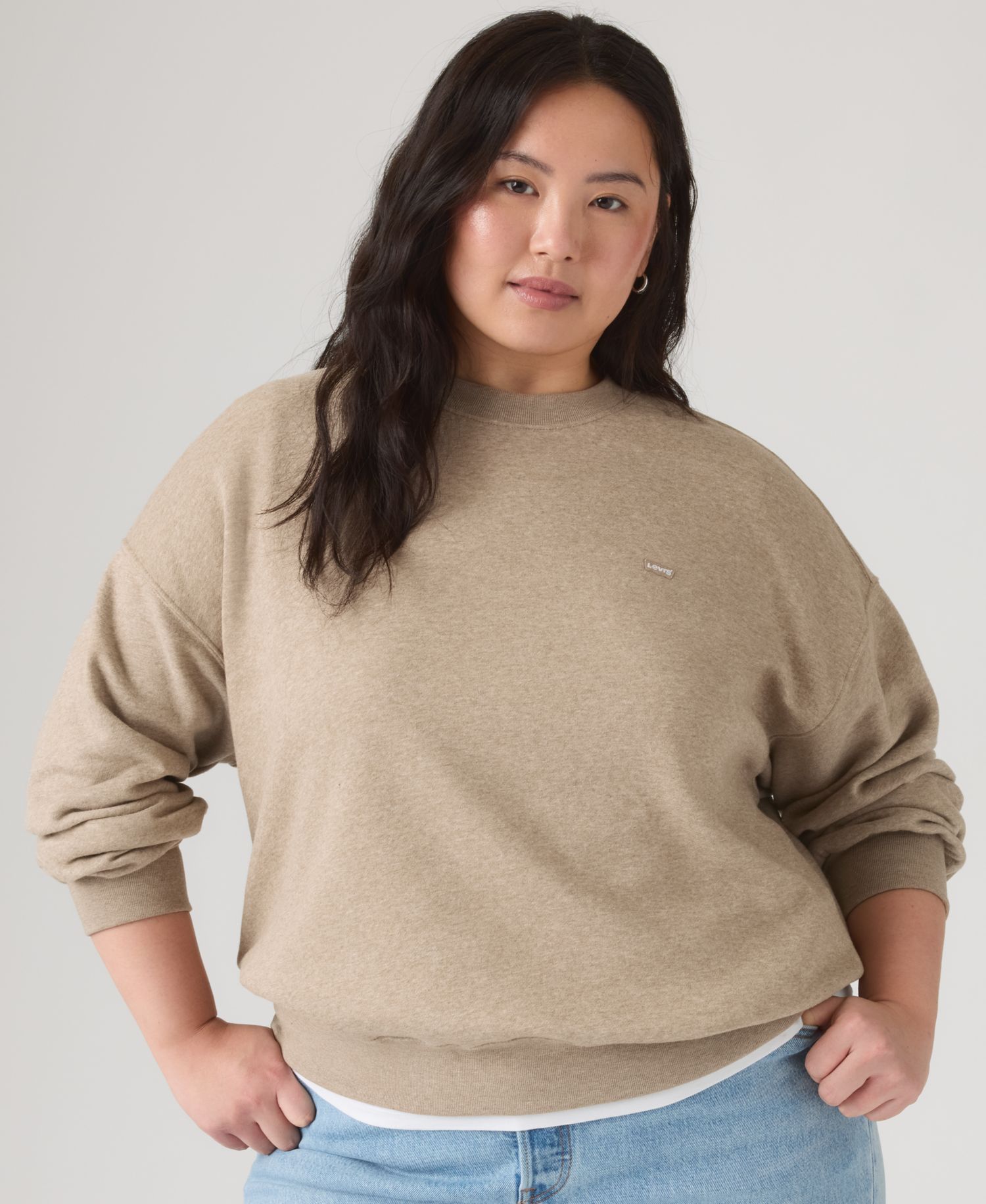 Plus Size Everyday Brushed Fleece Relaxed-Fit Crewneck Sweatshirt