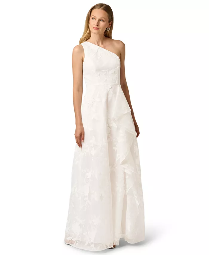 Women's Embroidered Ruffle Gown - thumbnail 4