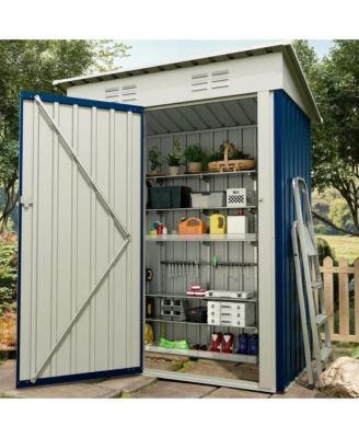 5x3 feet Outdoor Storage Shed, 67 Cubic Feet Metal Tool Shed with Sloping Roof and Lockable Door, Compact Garden Shed for Backyard