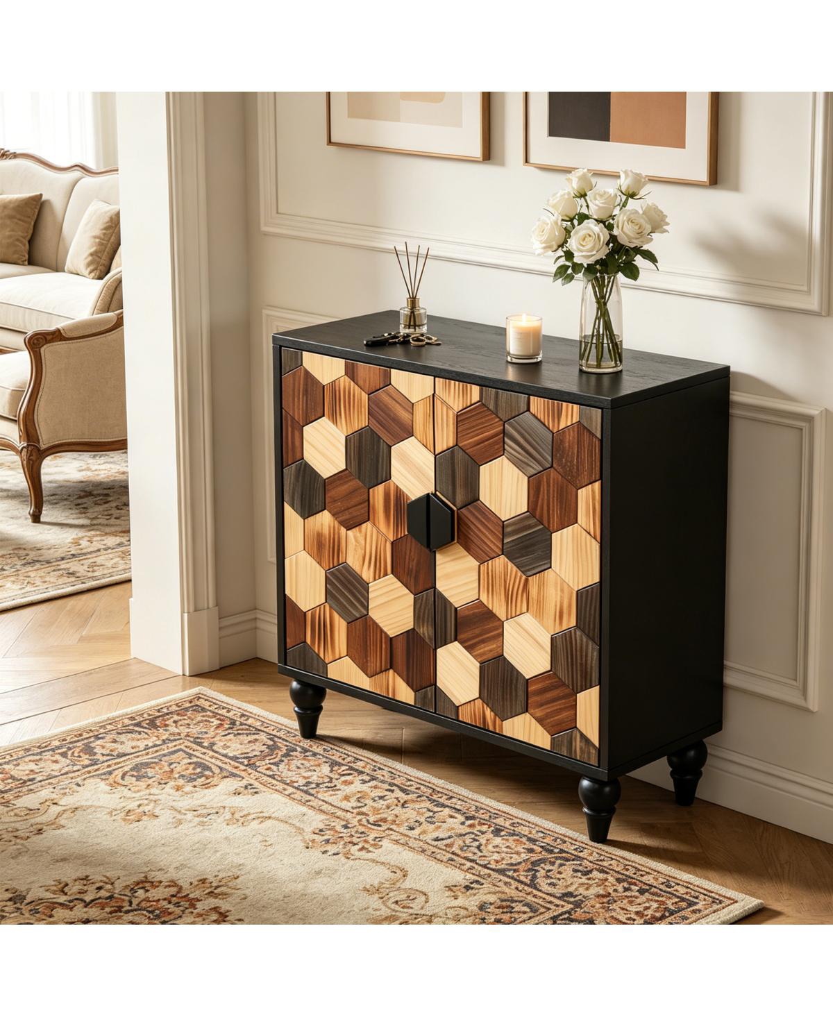 Streamdale Furniture 30.31" Sideboard with Honeycomb Pattern