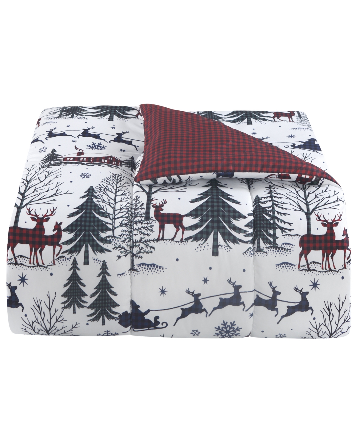 Santa Town 8-Piece Reversible Printed Microfiber Comforter Sets