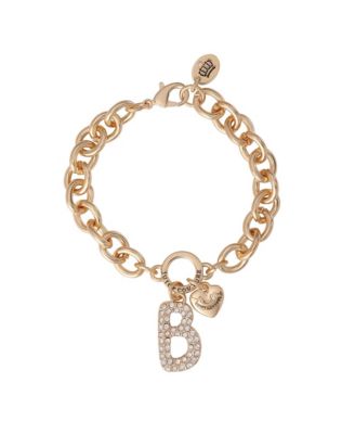 7.5 inch Pave Initial Charm Bracelet