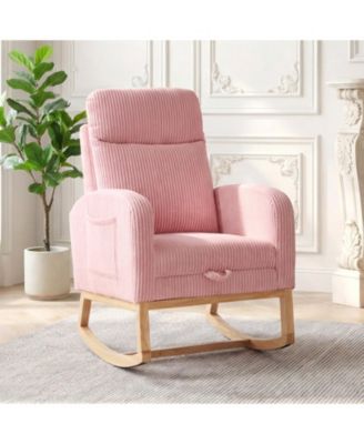 Soft Suede Upholstered Lounge Chair for Restaurant Seating Adjustable Footrest, High Backrest, Side Pockets