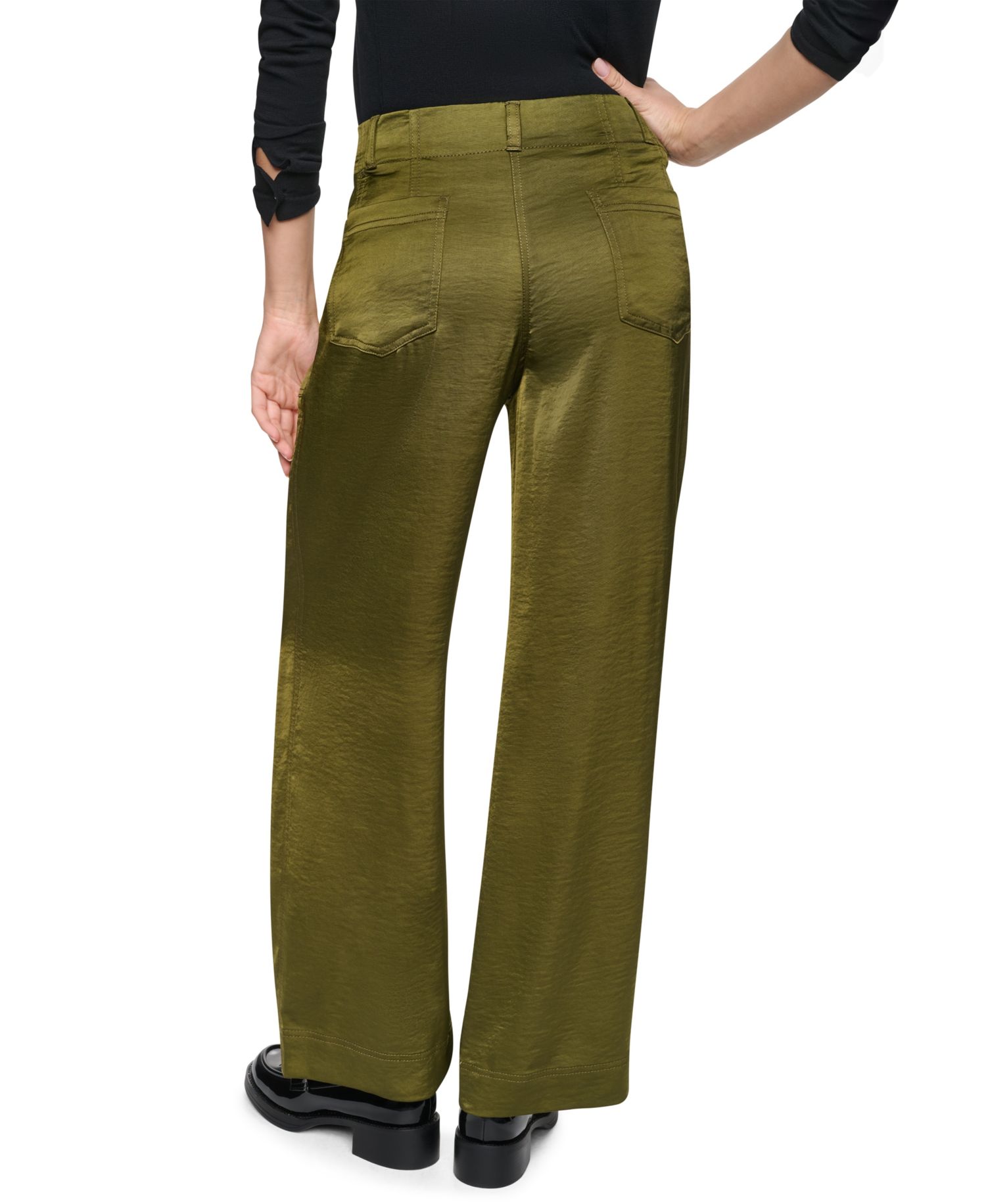 Women's Wide-Leg Double-Button Front Glazed Pants