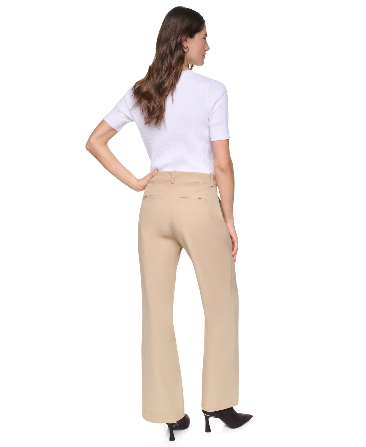 Women's Seamed Bi-Stretch Flare-Leg Pants