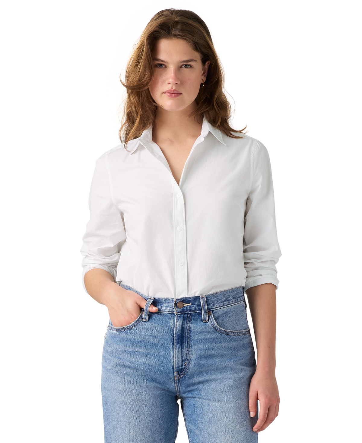 Levi's Women's Carlile Classic Poplin Long-Sleeve Shirt