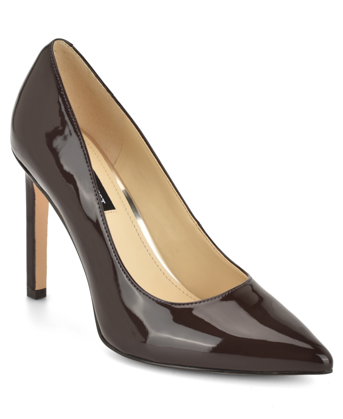 Nine West Women's Tatiana Pointy Toe High Stiletto Pumps - Dark Brown Patent