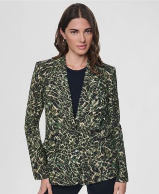 Women's Two-Button Collared & Flap Pockets Jacket