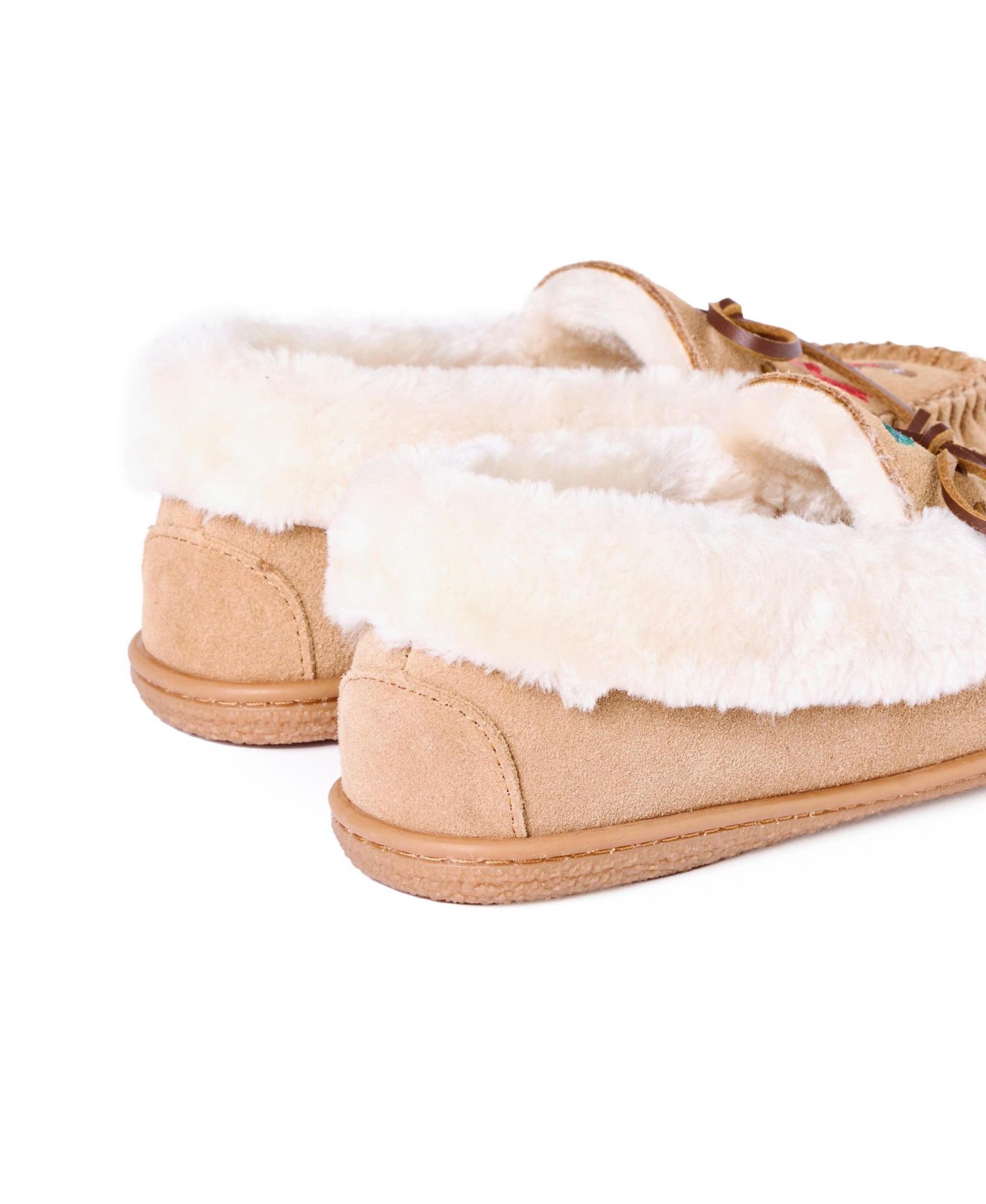 Женские тапочки Minnetonka Camp Collar Moc Slipper, цвет: Бежевый — фото 5