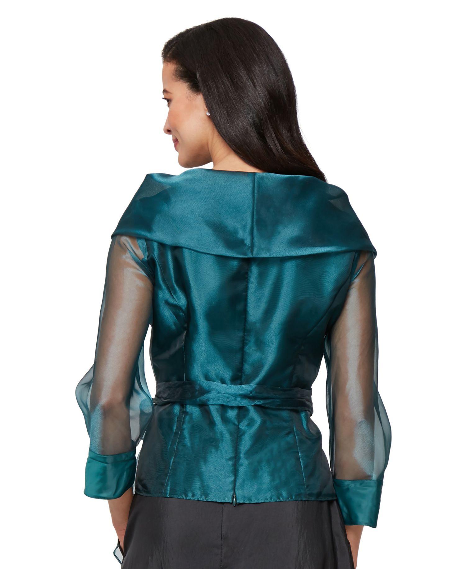 Petite Tie-Front Tulle Top