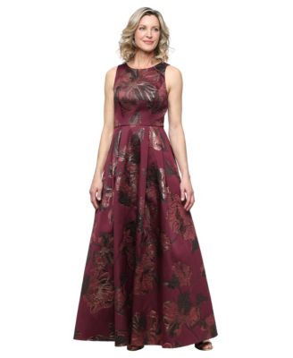 Petite Jacquard A-Line Sleeveless Ball Gown