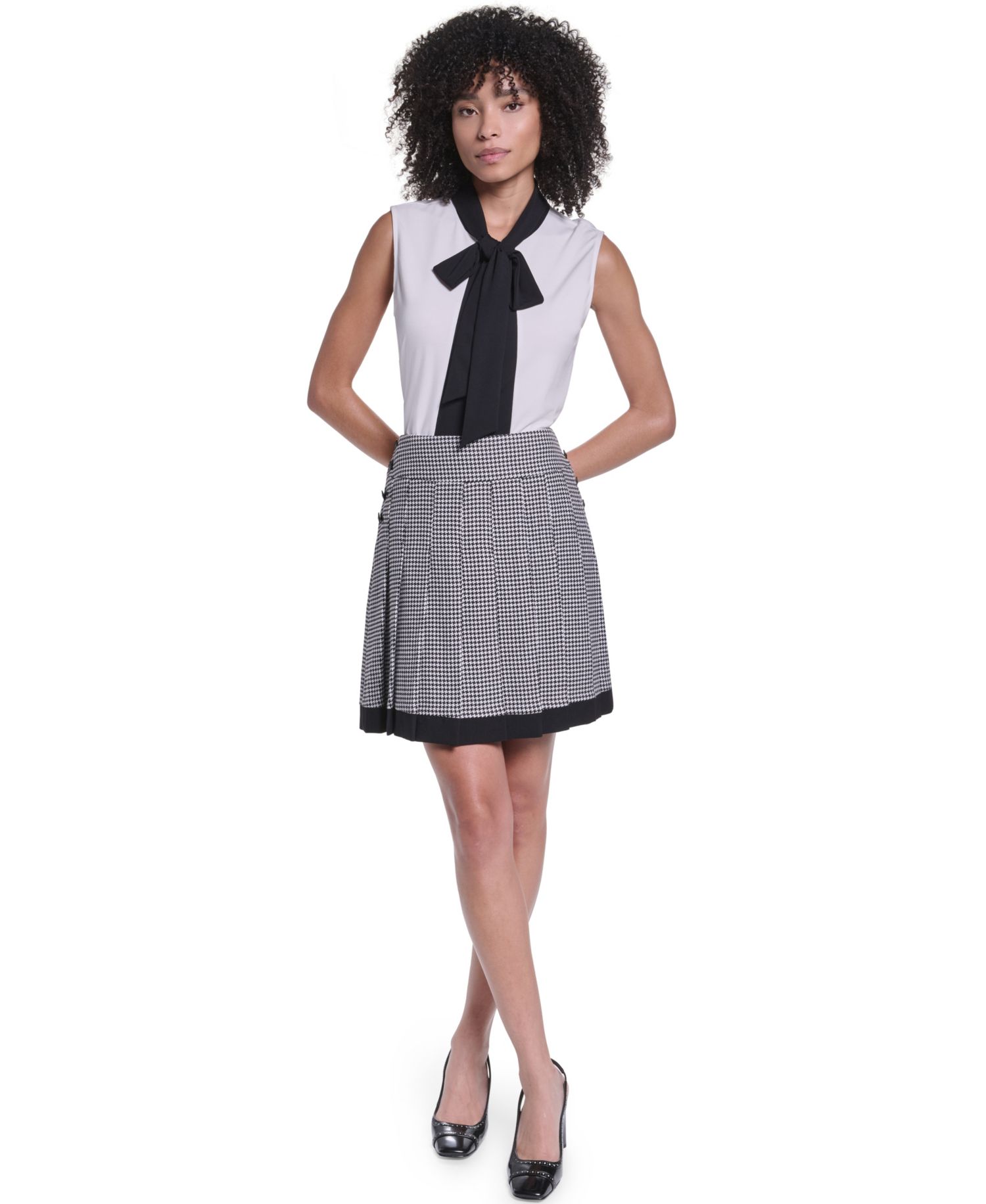 Women's Knee-Length Pleated Skirt