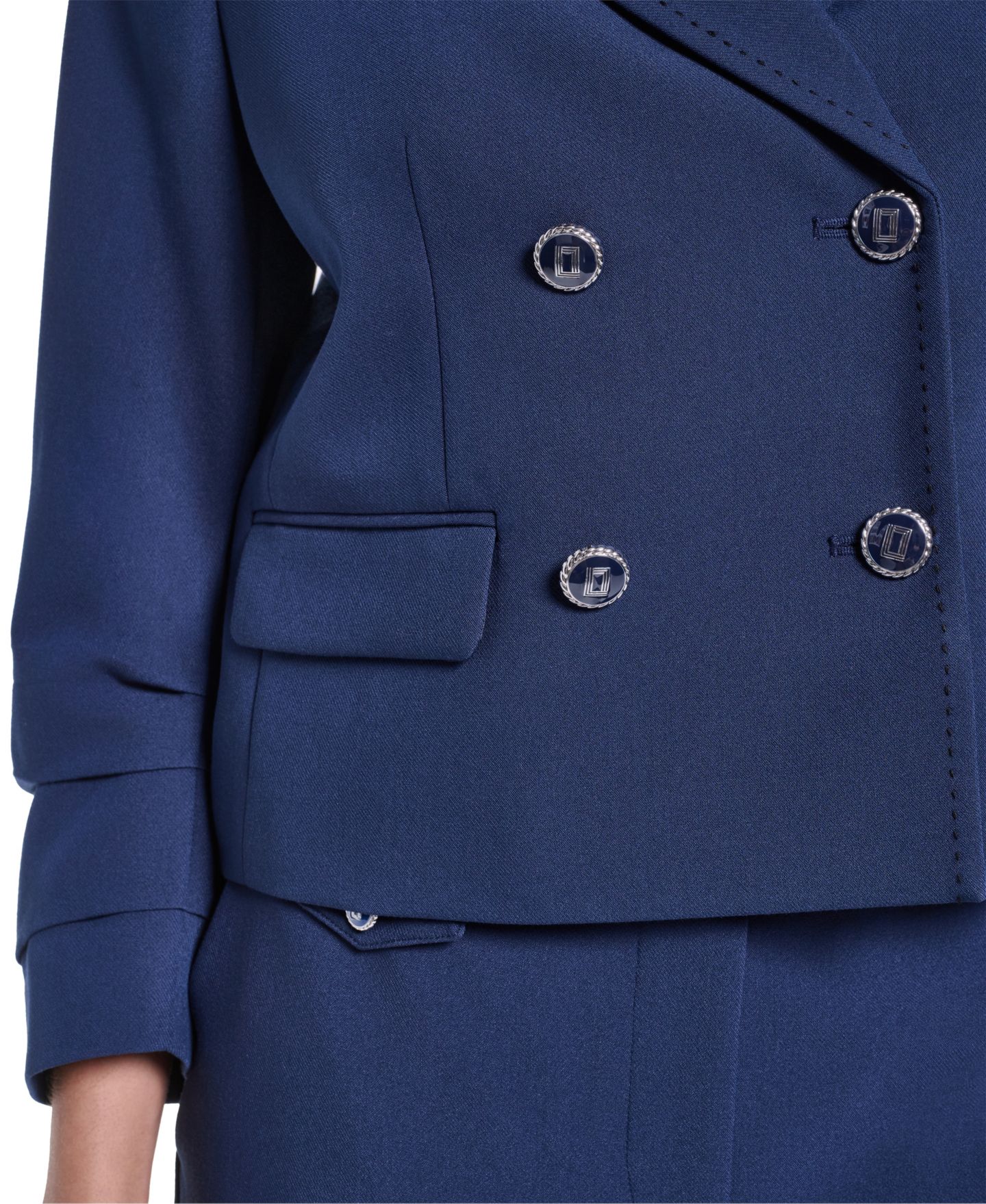 Женский пиджак KARL LAGERFELD PARIS Cropped Two-Button Blazer, цвет: Naval Academy — фото 7