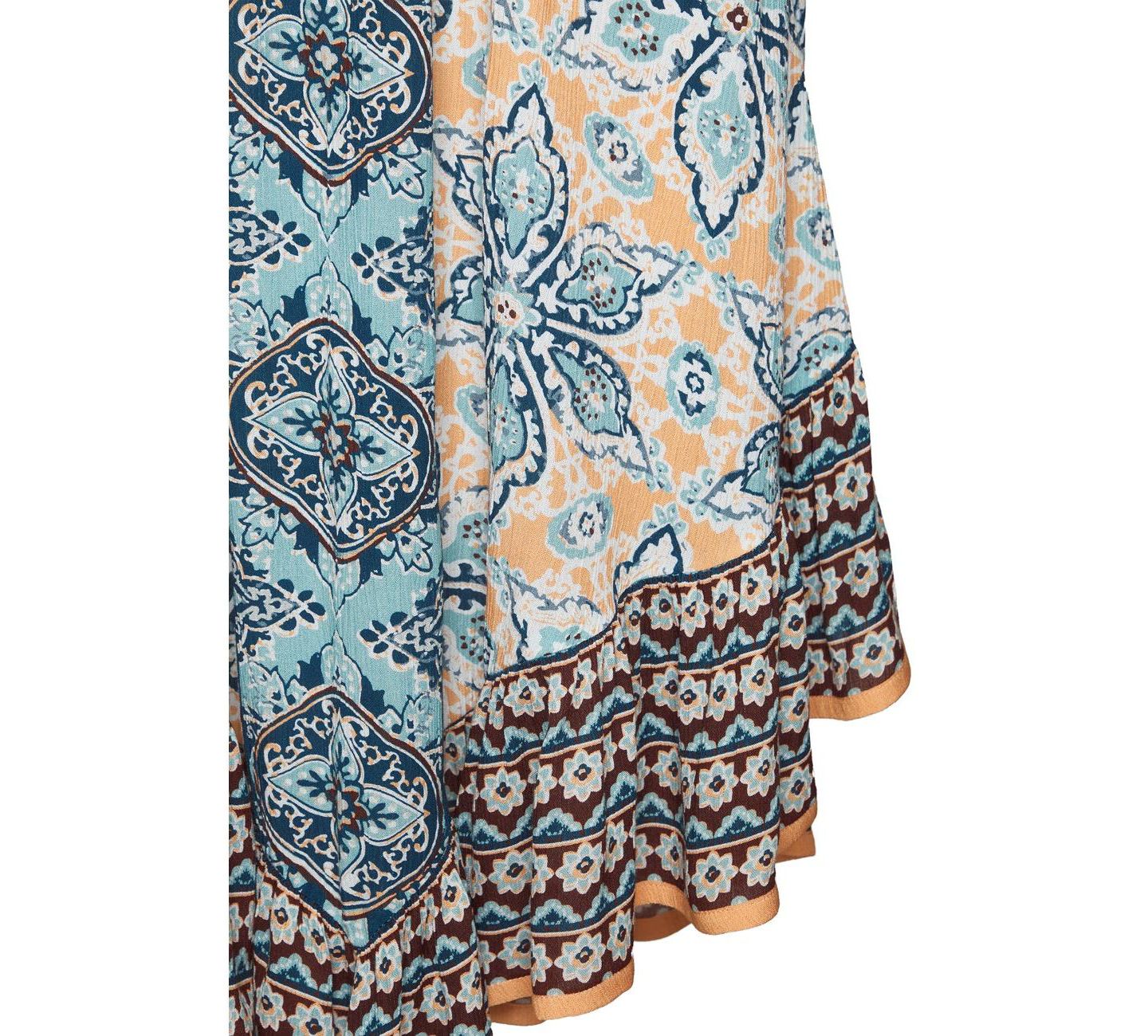 Женское платье LASCANA Viscose Printed Smocked Bodice Strapless A-Line Midi — фото 6