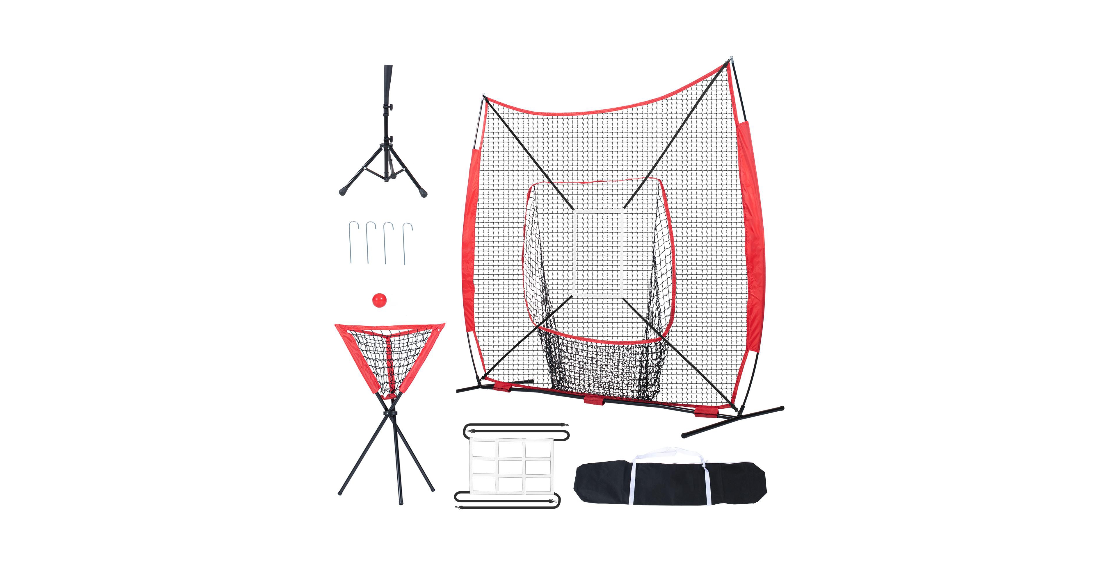 Vevor 7x7 ft Baseball Softball Practice Net Hitting Batting Multiple Accessories