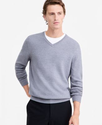 Men's V-Neck Merino-Blend Sweater