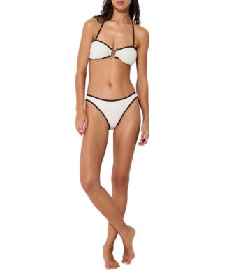 Women's Johannah Tipped Bandeau Shirred Bikini Top