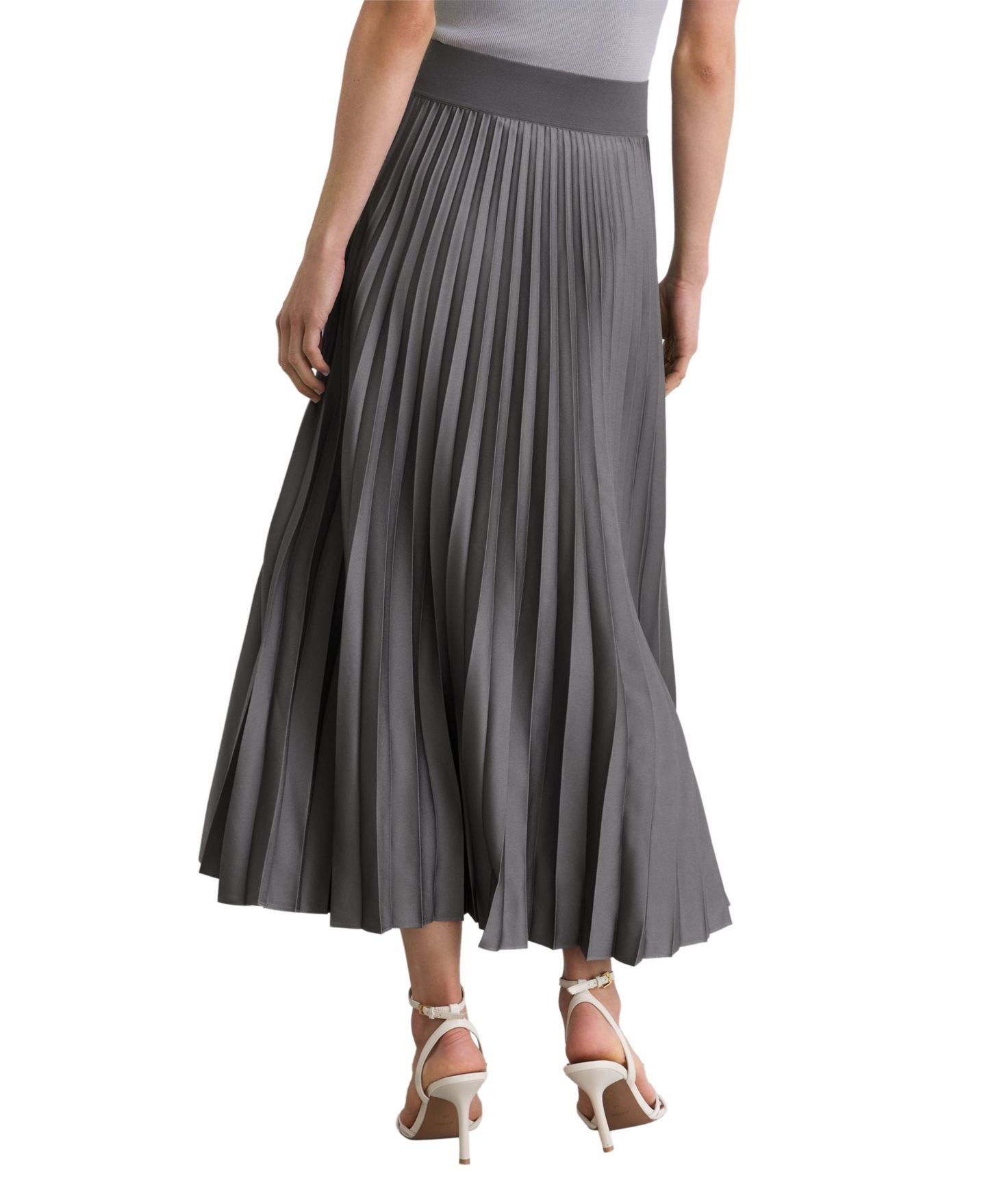 Женская юбка REISS Seren Pleated A-Line Midi, цвет: Серый — фото 4