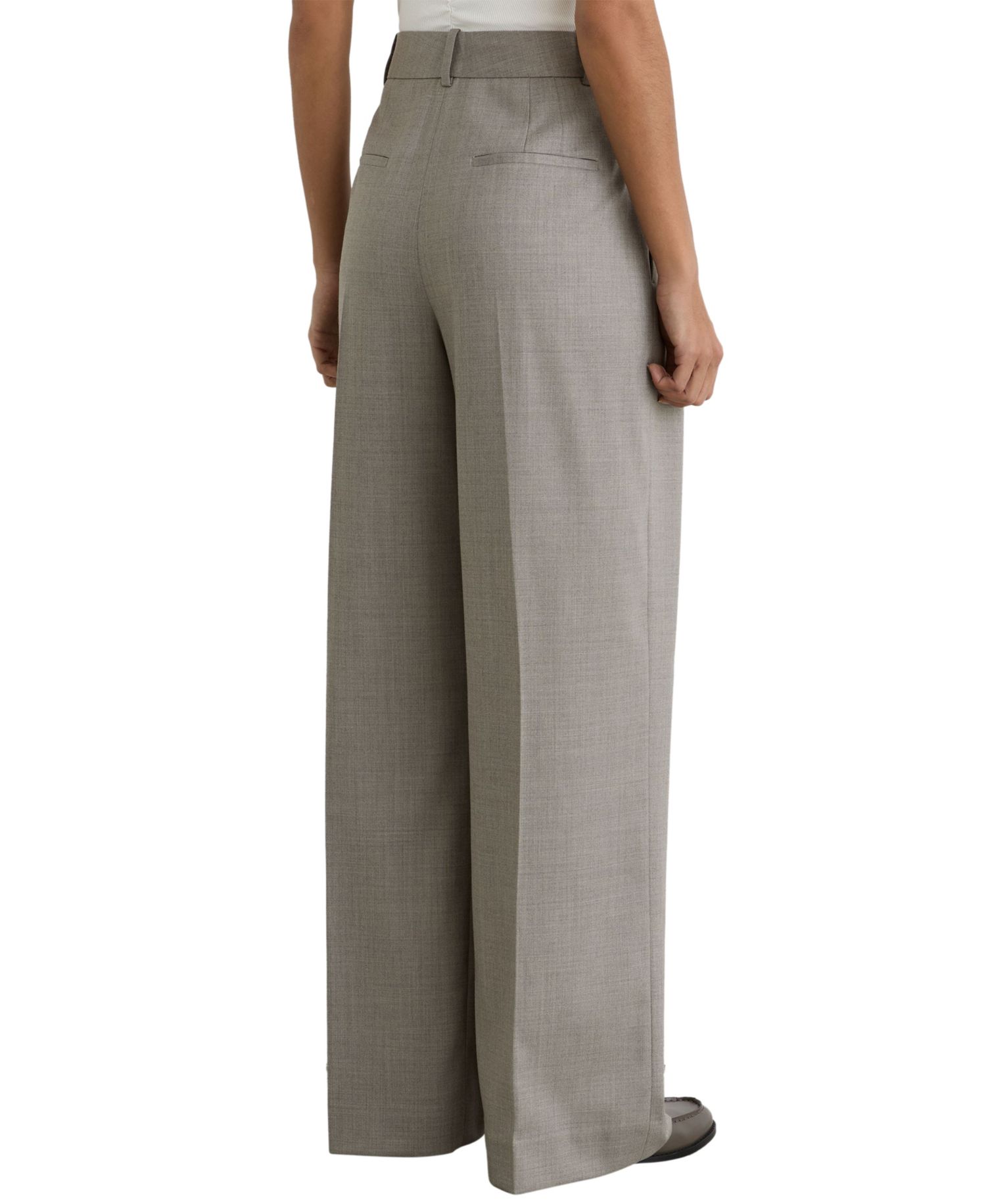 Women's Darcy Wool-Blend Wide-Leg Pleated Trousers