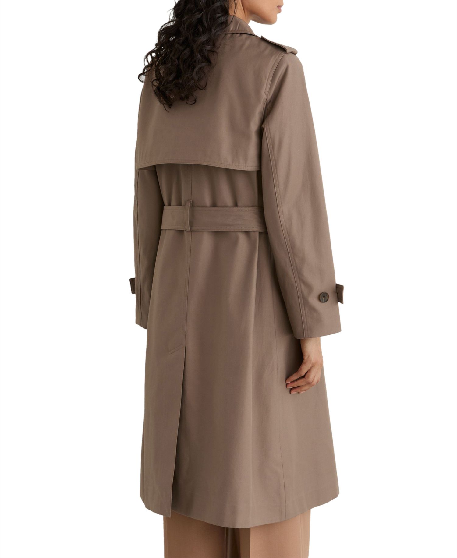 Women's Azura Double-Breasted Hooded Gabardine Trench Coat