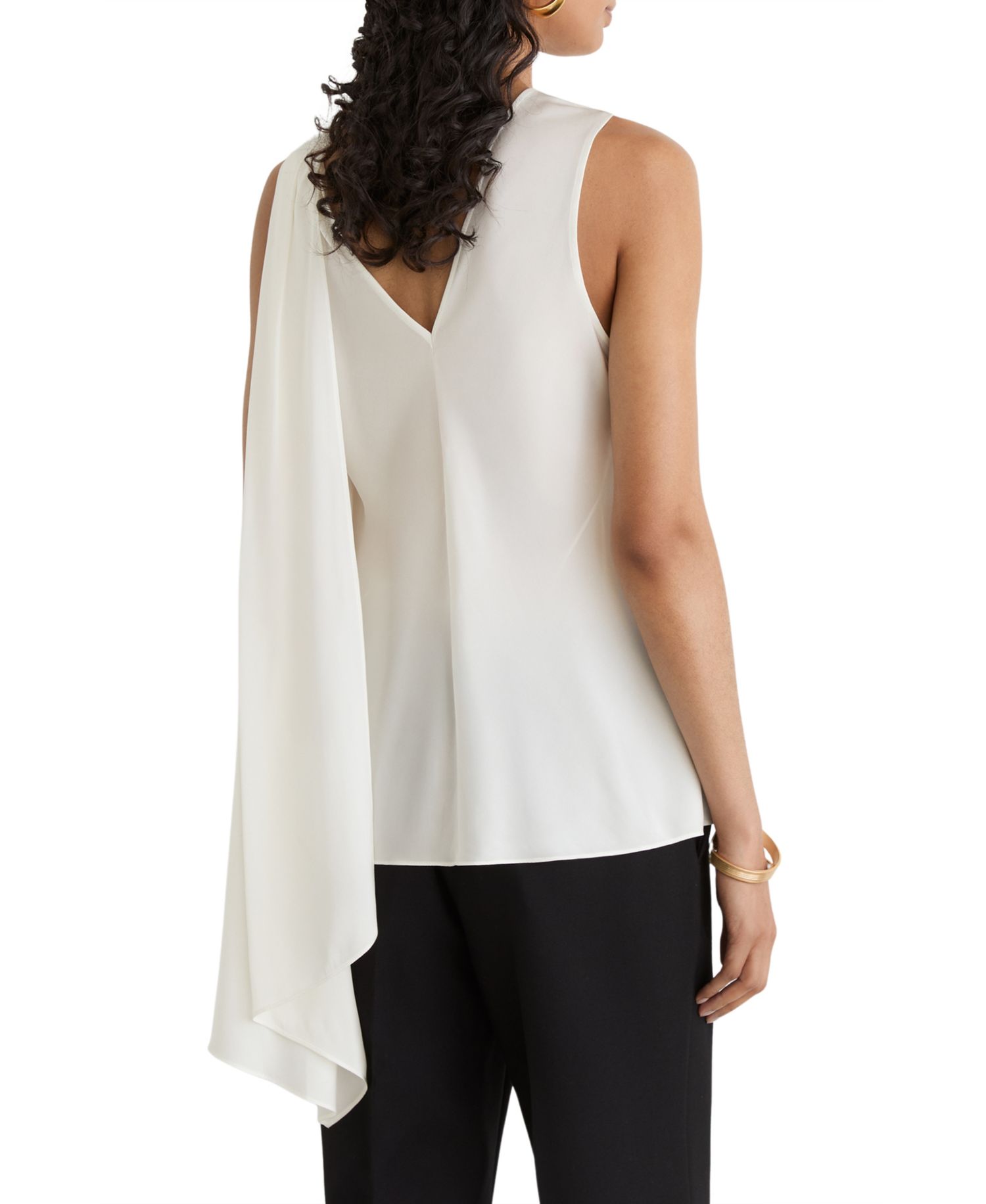 Women's Nyra Sleeveless High-Cowl Neck Draped Silk-Blend Top
