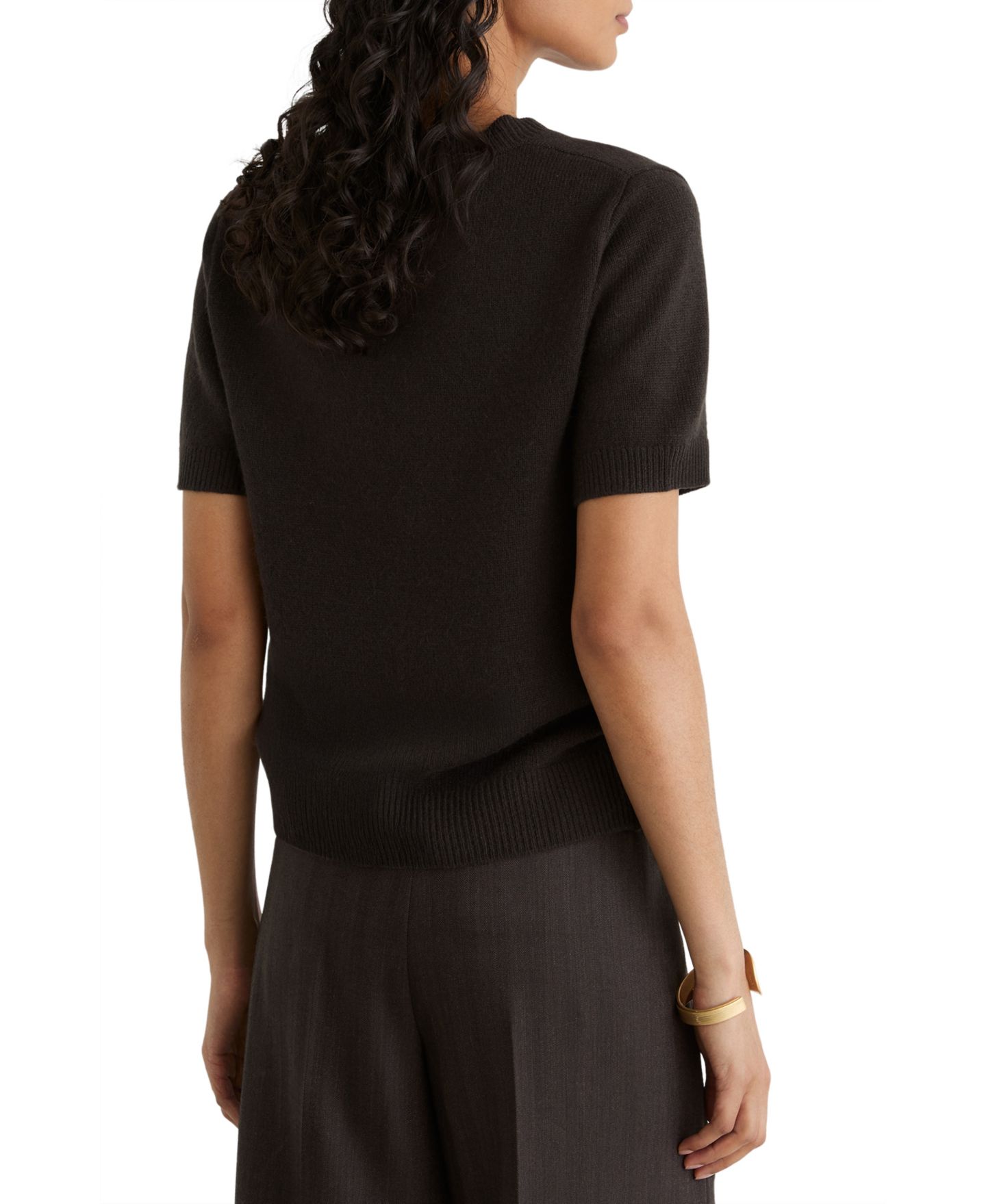 Женская футболка REISS Stevie Cashmere Short-Sleeve T-Shirt, цвет: Виноградный — фото 4