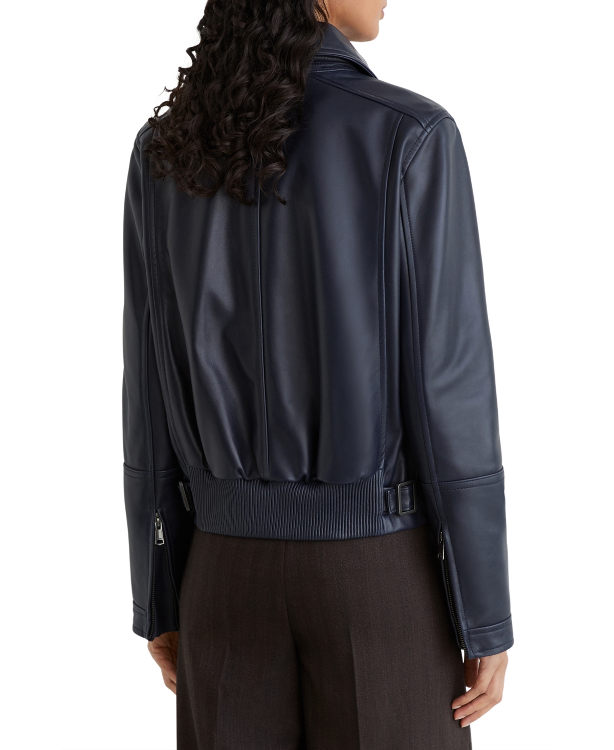 Reiss Women's Sorina Moto Leather Zip-Through Jacket
