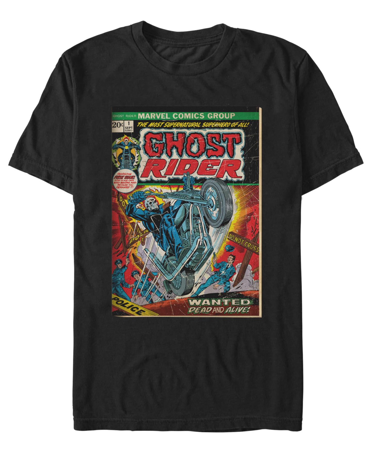 Мужская футболка Fifth Sun Marvel Ghost Rider Cover, цвет: Чёрный — фото 1