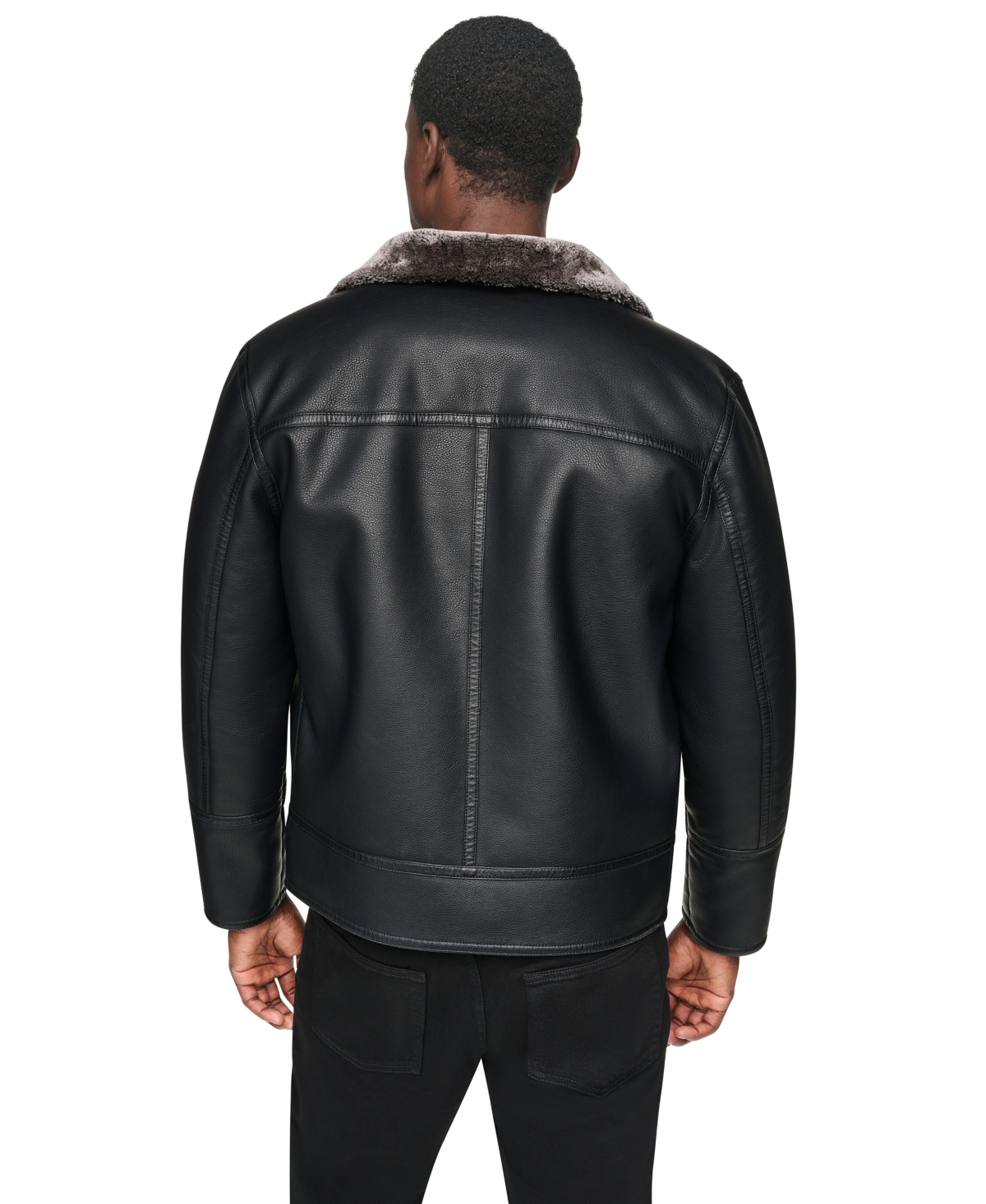 Dkny Men's Lined Shearling Jacket