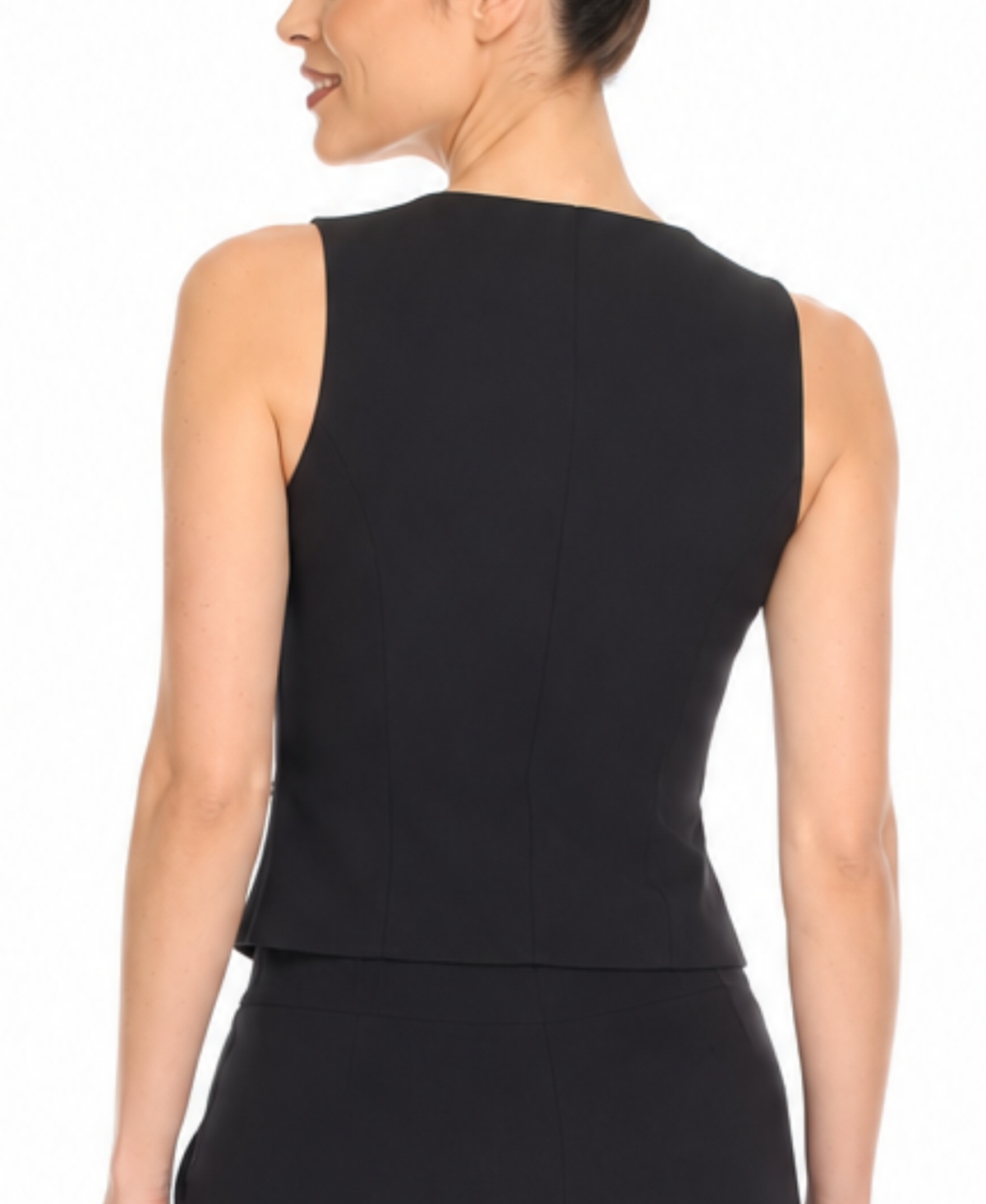 White Mark Women's Tailored Button Front Vest