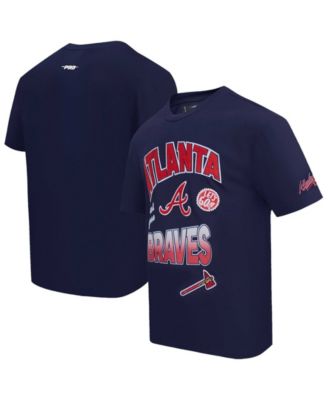 Men's Navy Atlanta Braves Turn It Up Dropped Shoulder T-Shirt