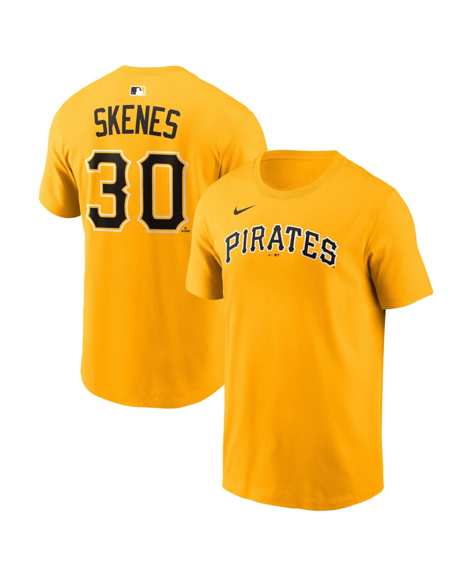 Men's Paul Skenes Gold Pittsburgh Pirates Name & Number T-Shirt