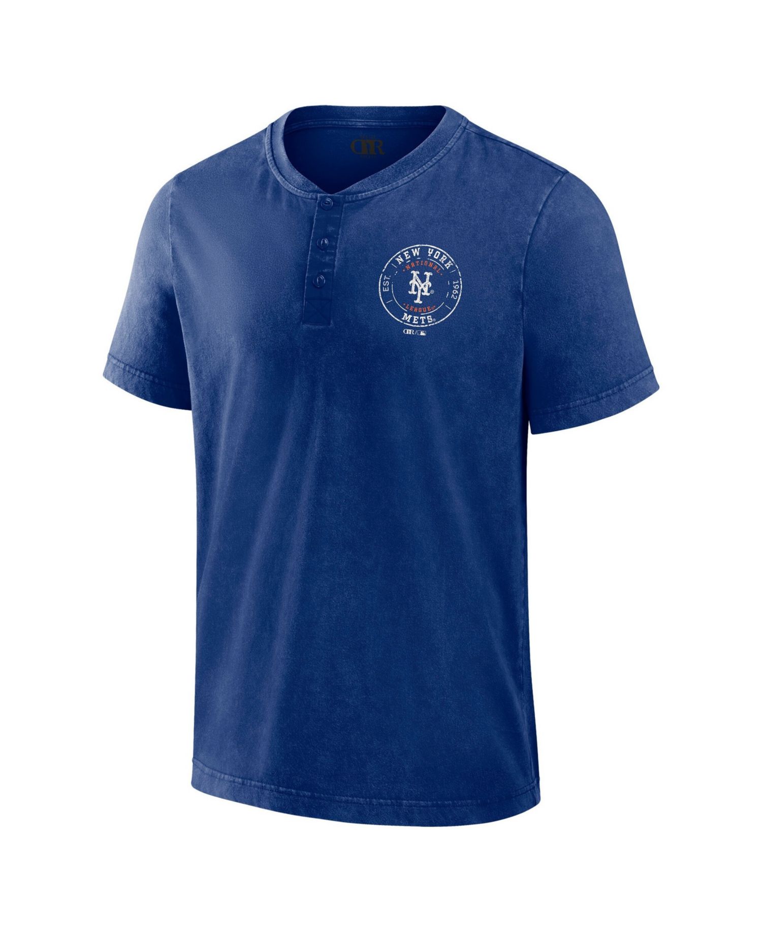 Men's Royal New York Mets Washed Henley T-Shirt