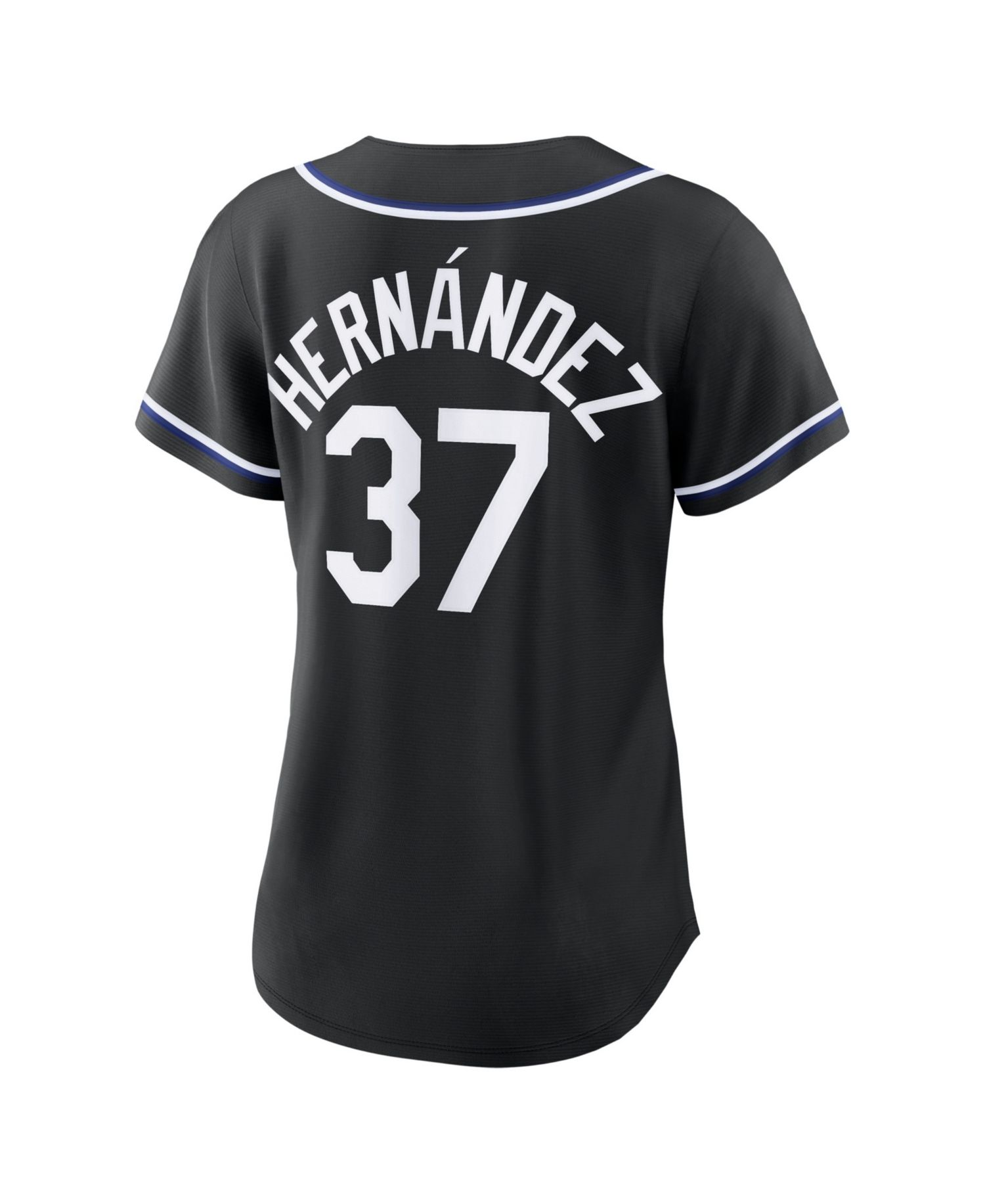 Women's Teoscar Hernandez Los Angeles Dodgers Fashion Black Out Replica Jersey