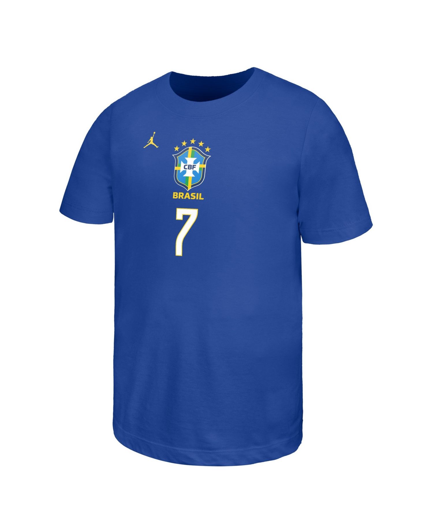 Big Boys and Girls Vini Jr. Royal Brazil National Team Name & Number T-Shirt