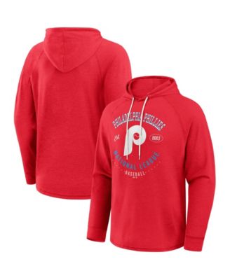 Men's Red Philadelphia Phillies Raglan Hooded Long Sleeve T-Shirt