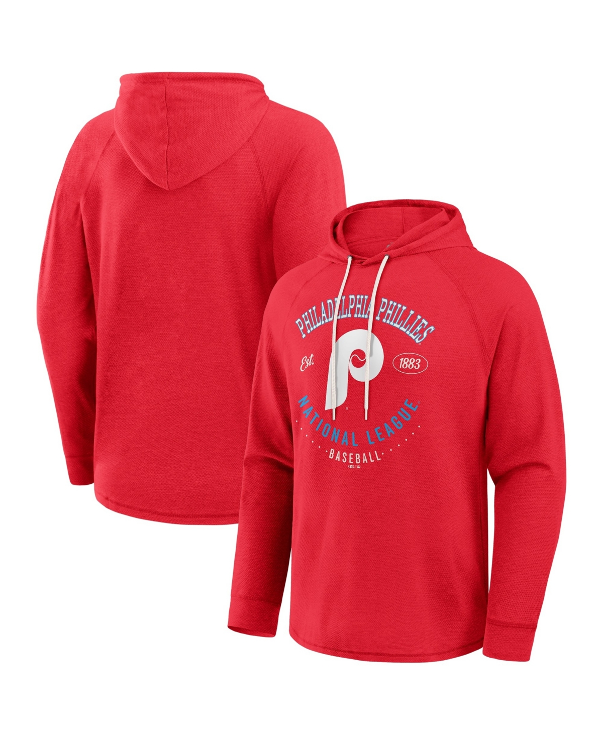 Darius Rucker Collection By Fanatics Men's Red Philadelphia Phillies Raglan Hooded Long Sleeve T-Shirt