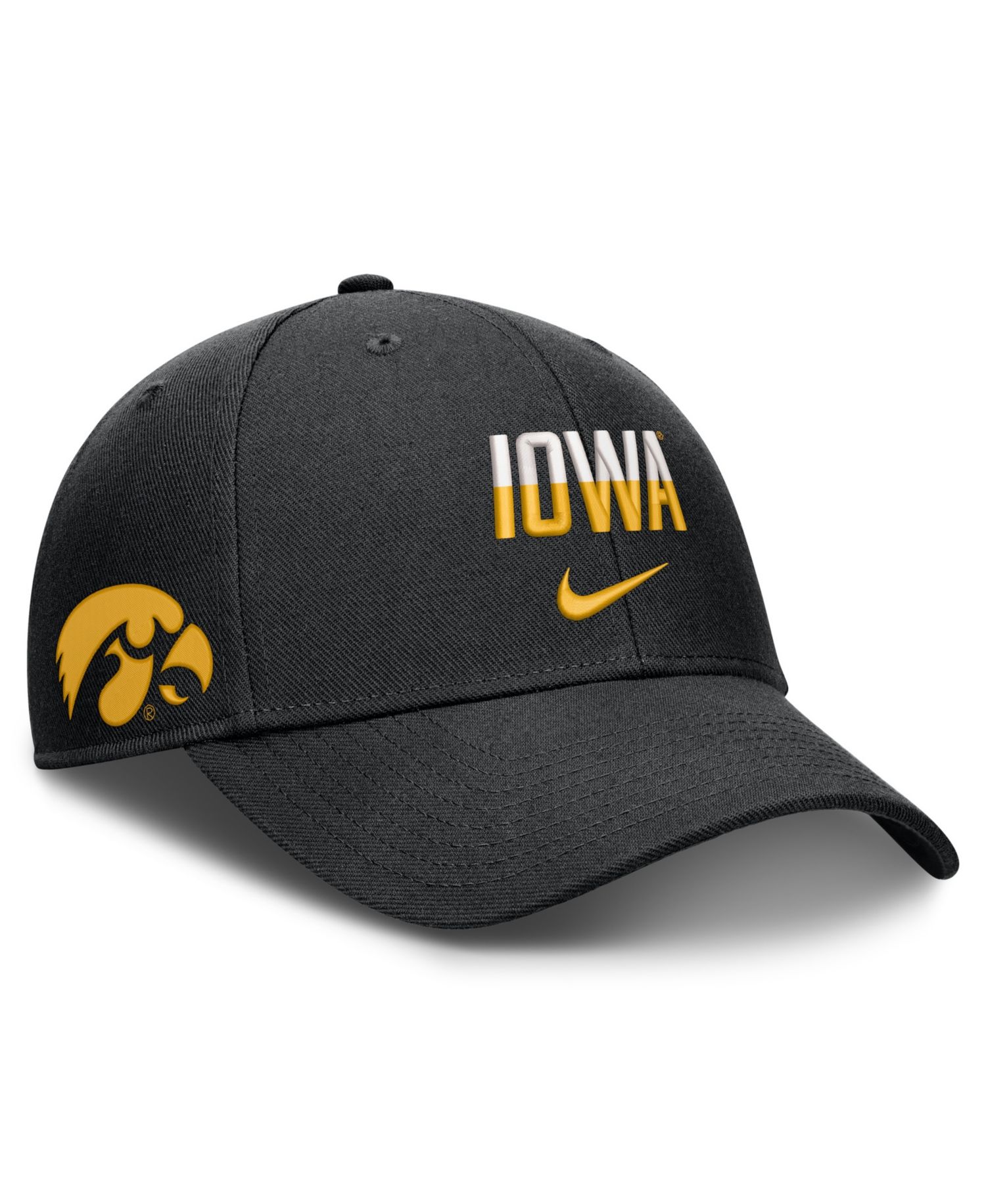 Men's and Women's Black Iowa Hawkeyes 2026 On-Field Gameday Rise Adjustable Hat