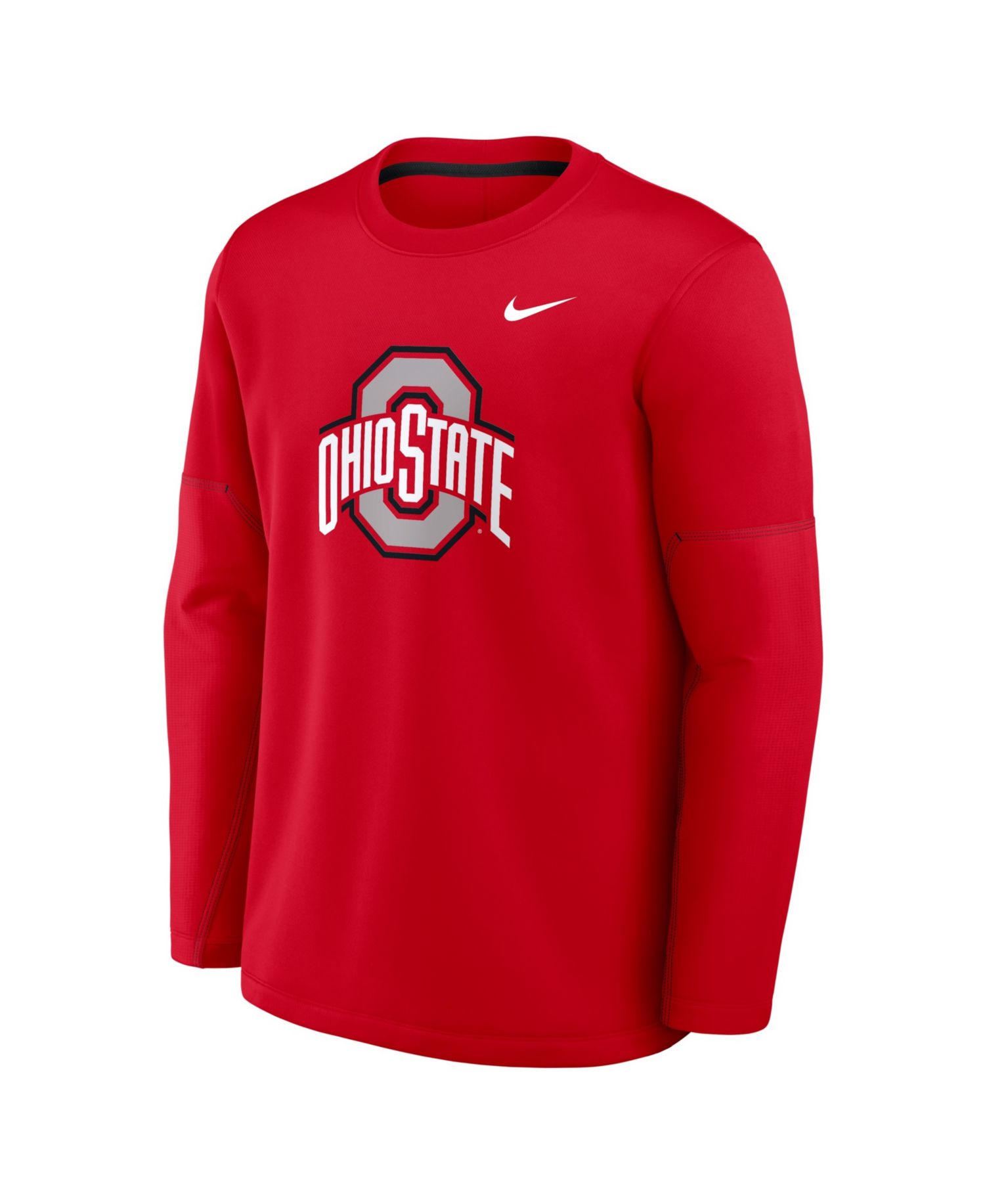 Men's Scarlet Ohio State Buckeyes 2026 Sideline Coaches Therma-FIT Long Sleeve Top