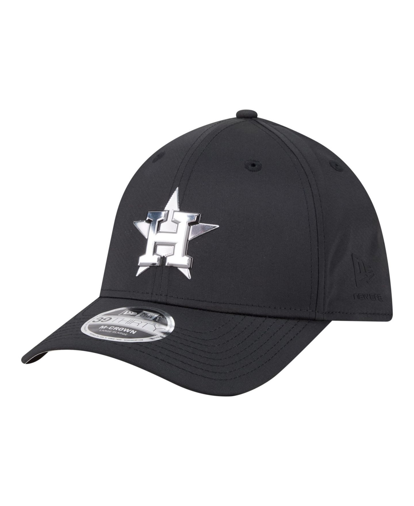 Мужская кепка New Era Black Houston Astros Metallic 39THIRTY M-Crown Flex Hat — фото 1