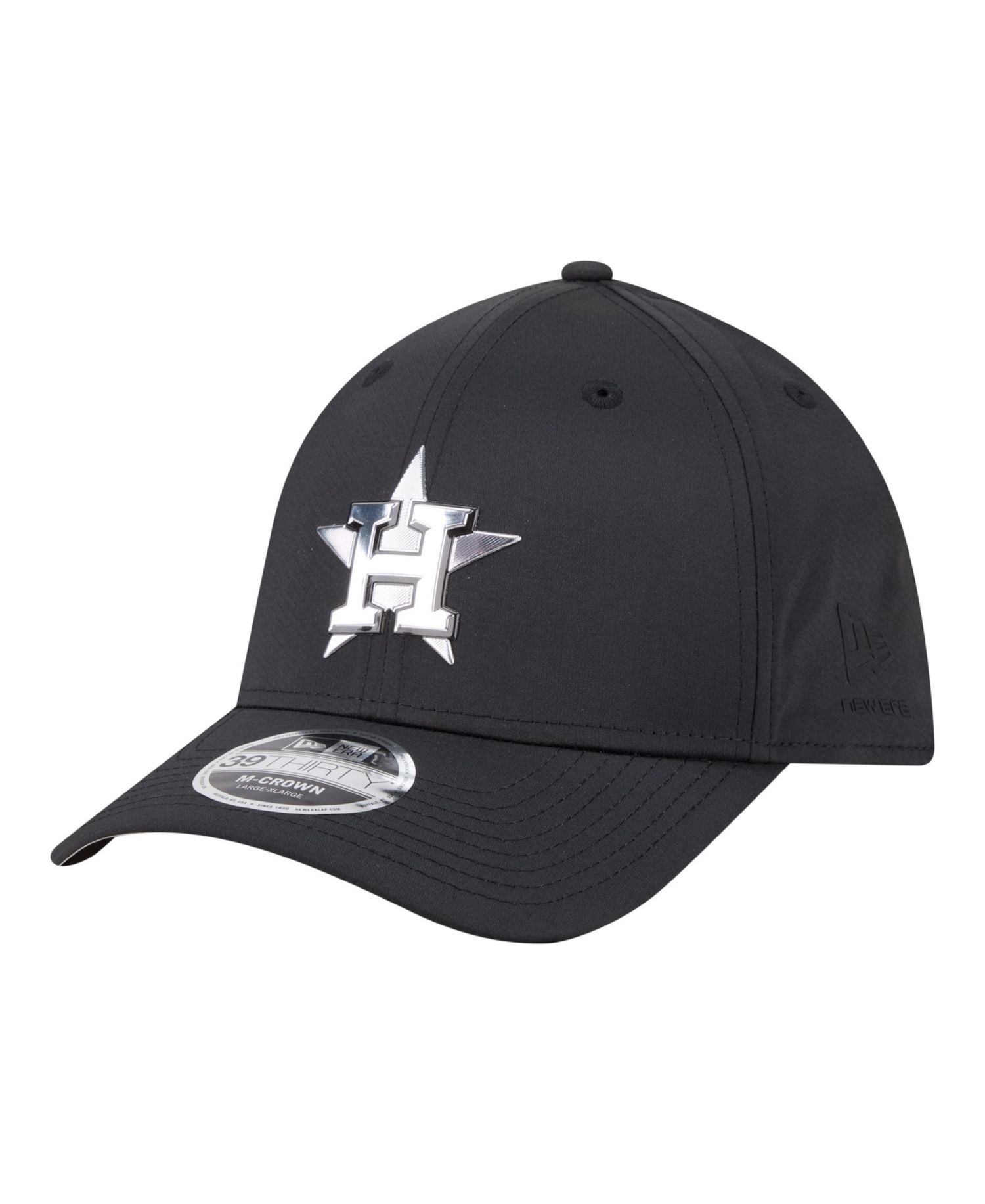 Men's Black Houston Astros Metallic 39THIRTY M-Crown Flex Hat